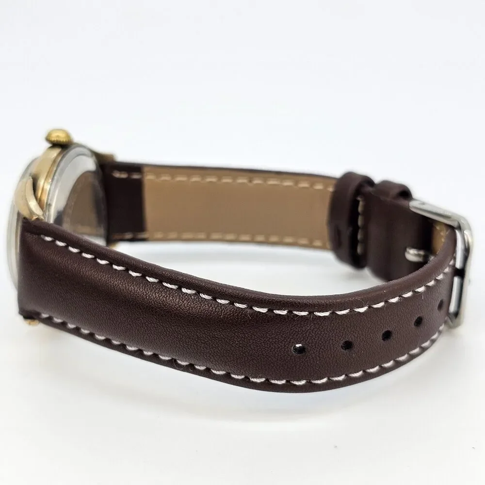 VTG Chrysler Men’s Automatic Watch‎ 34MM Gold Dial Brown Bands READ DESCRIPTION